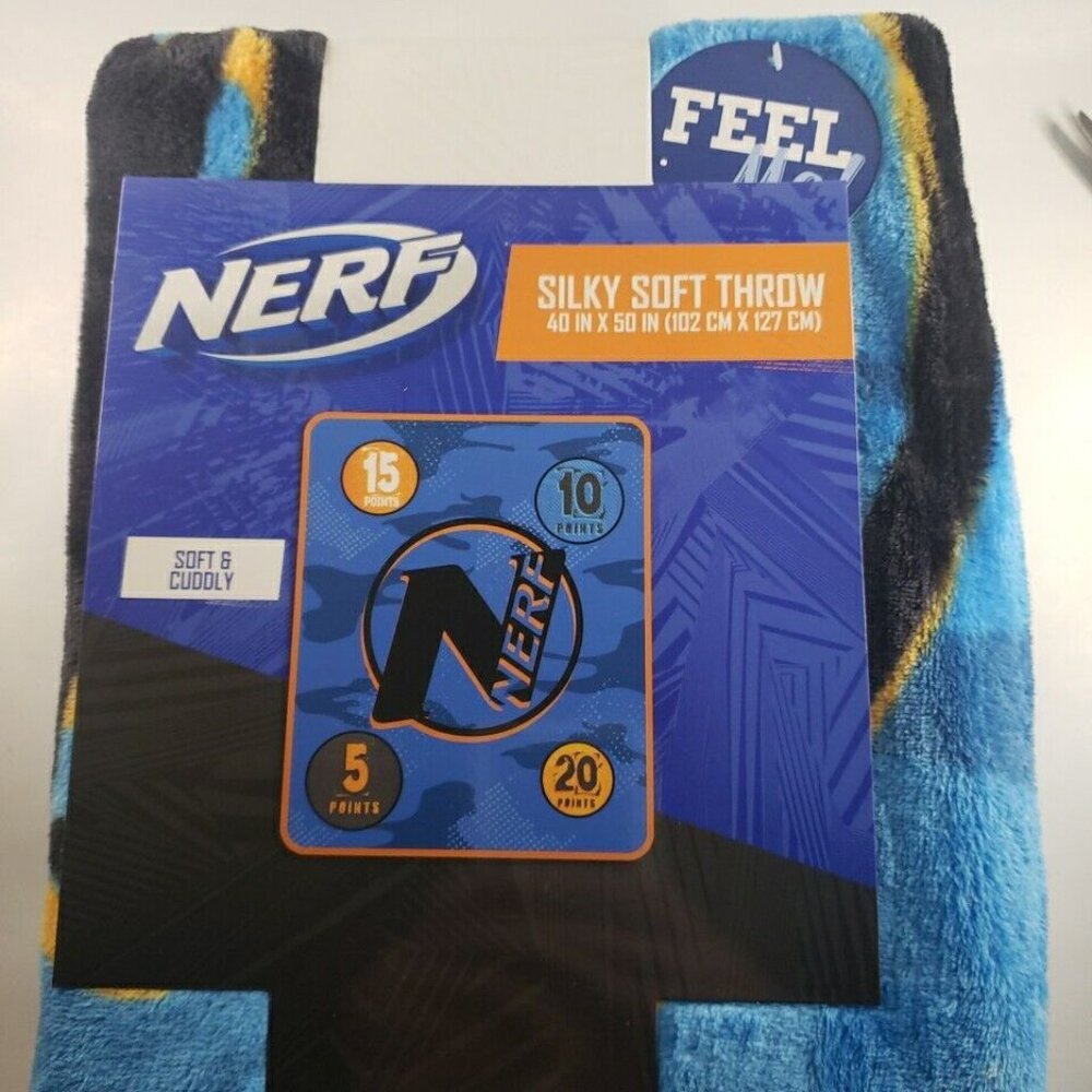 NEW NERF Silky Soft Kids' Bedding Throw Blanket 40in X 50in